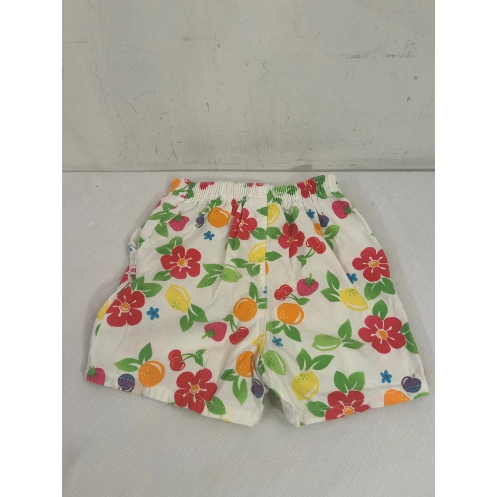 OshKosh Shorts 24 Months White Fruit Floral Print Cotton Toddler Girl